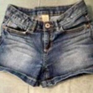 MUDD Size 12 Faded Dark Blue Jean Short Shorts